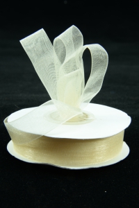 Organza Ribbon , Ivory, 5/8 Inch x 25 Yards (1 Spool) SALE ITEM